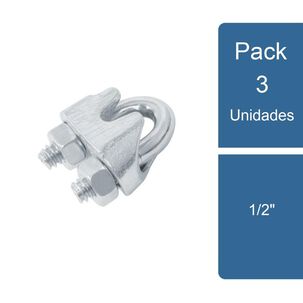 Pack 3 Grapa Para Cable Galvanizada 1/2" Fiero